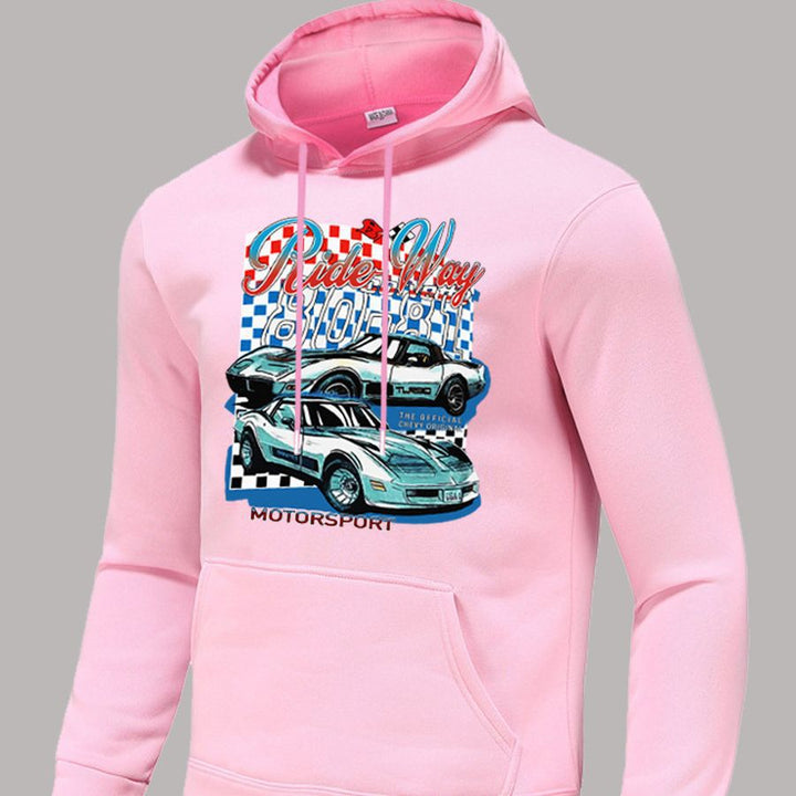 Ladies Hoodie with Motorsport Graphic Print Lune London