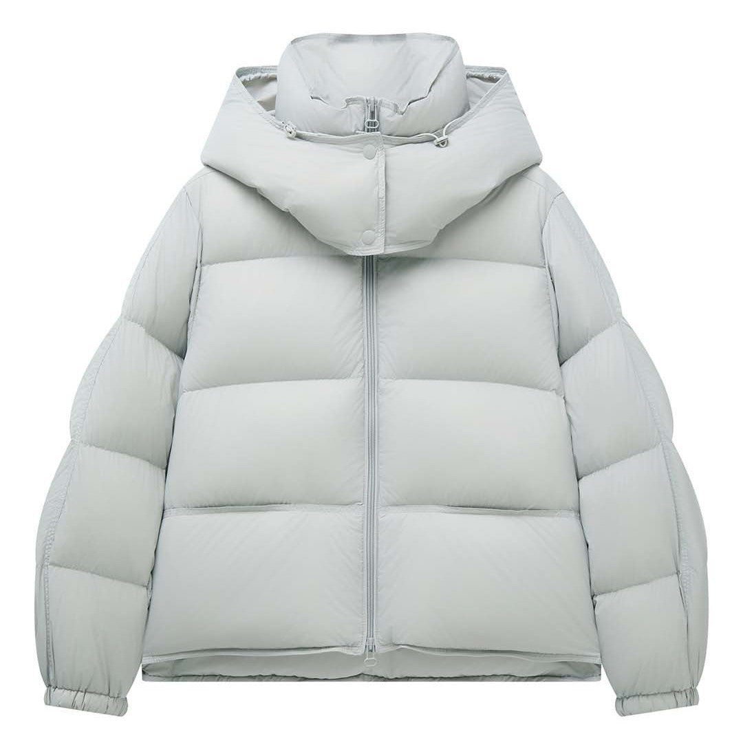 Women's short-cut volume padded jacket with XXL hood and drawstring Amarae