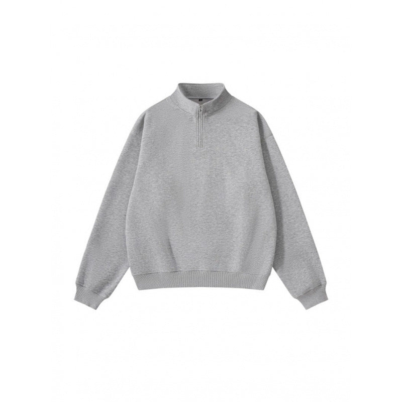Unisex Oversize-Halfzip-Sweatshirt made of cotton blend with standing collar and ribbed cuffs Amarae