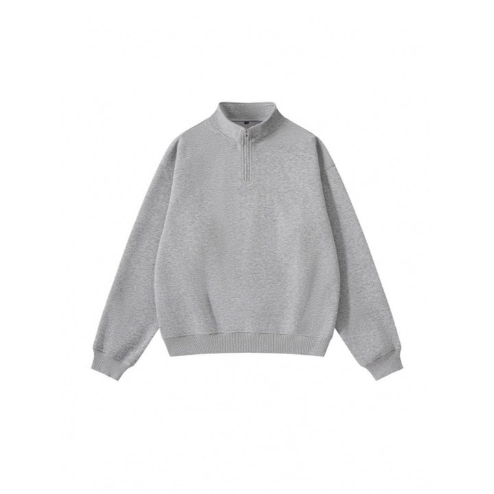 Unisex Oversize-Halfzip-Sweatshirt made of cotton blend with standing collar and ribbed cuffs Amarae