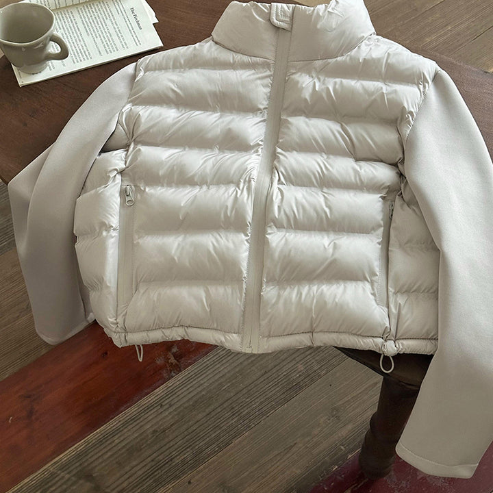 Ladies functional down jacket with pockets and high collar Amarae