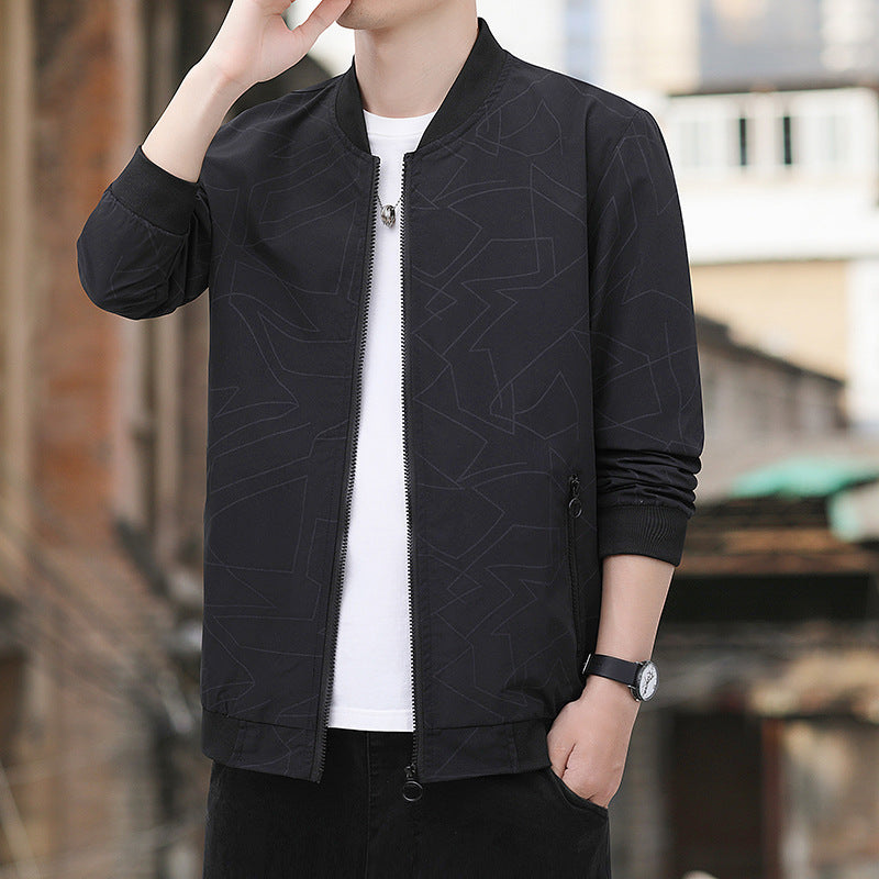 Lightweight bomber jacket for men with a sporty fit and practical zippered pockets Lune London