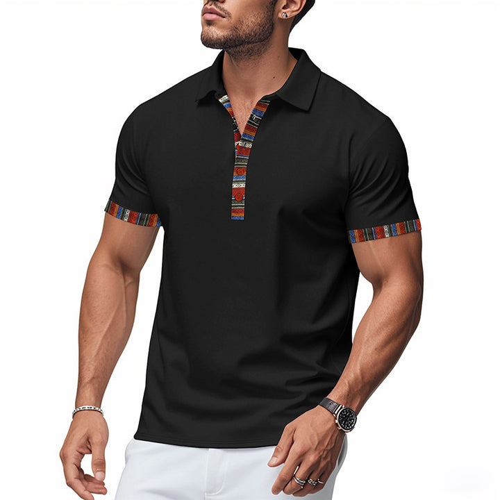 Men's short sleeve polo with modern contrast accents Lune London