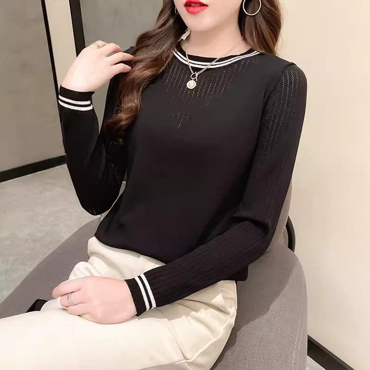 Chemise femme décontractée à manches longues avec motif rayé tendance Chic & Stil