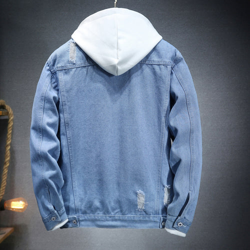 Casual denim jacket for men with comfortable hoodie insert and modern details Amarae