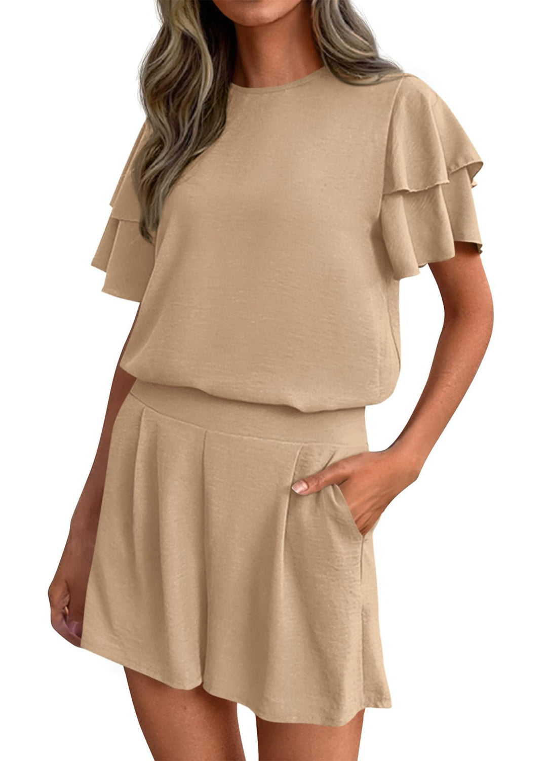 Women's Playful Jumpsuit with Ruffle Details and Side Pockets Lune London