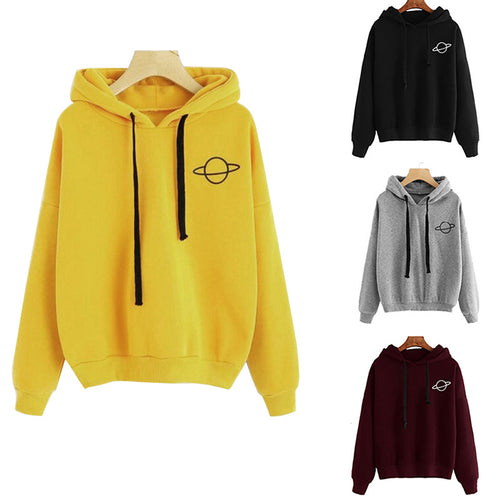 Women's hoodie with a creative planet design and a comfortable fit Amarae