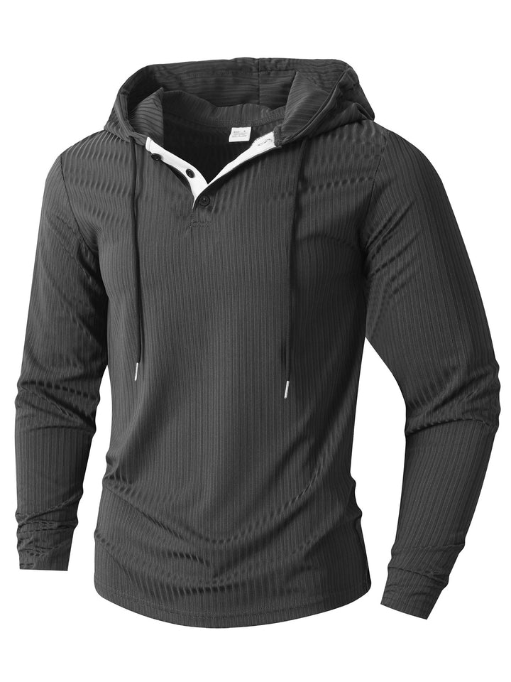 Men's Hoodie Sporty Long Sleeve with Textured Surface Lune London