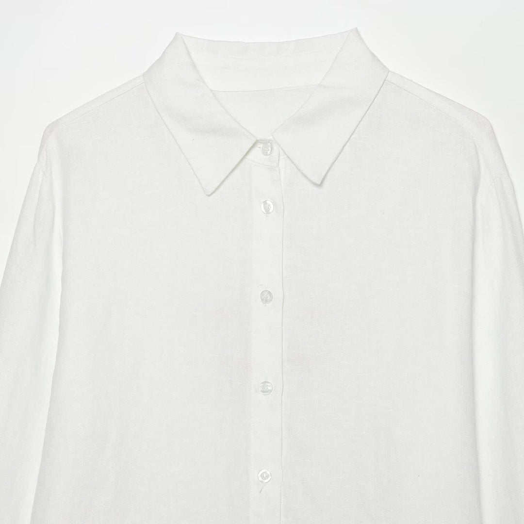 Women’s oversized shirt blouse made of poplin with extended cuffs Amarae