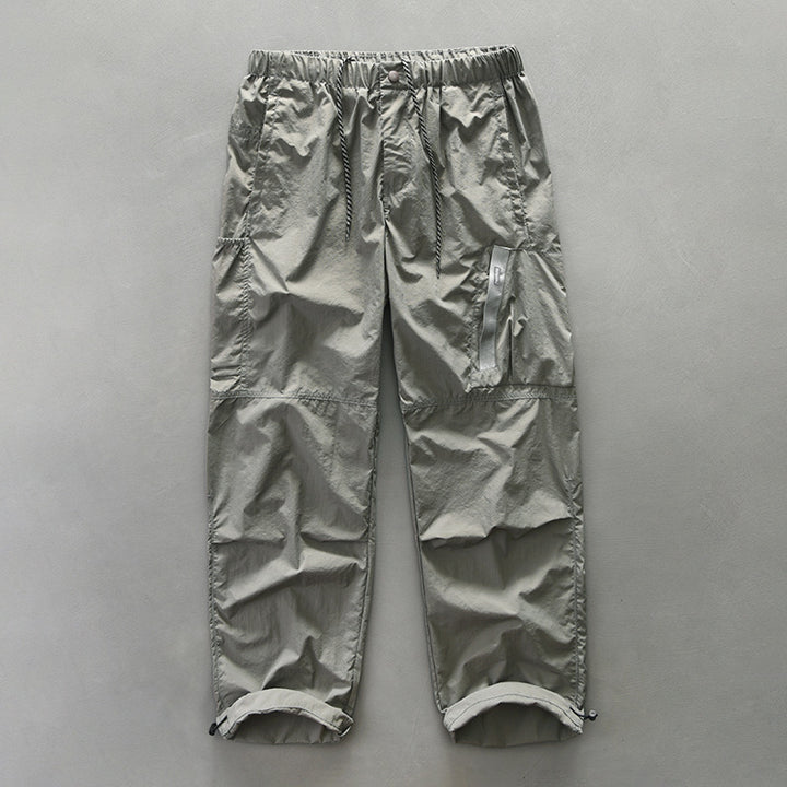 Functional pants for men with elastic waistband and zippered side pockets Lune London