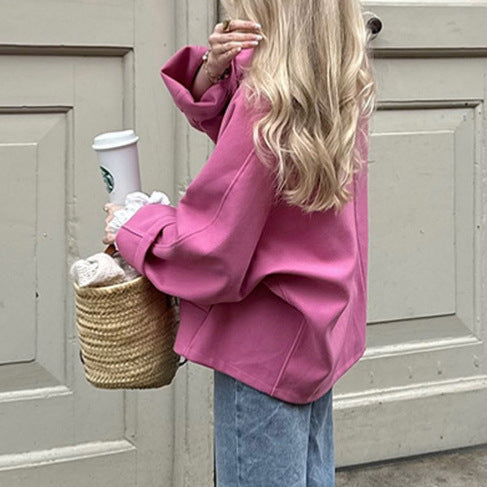 Oversized casual jacket for women with practical buttons and loose fit Lune London