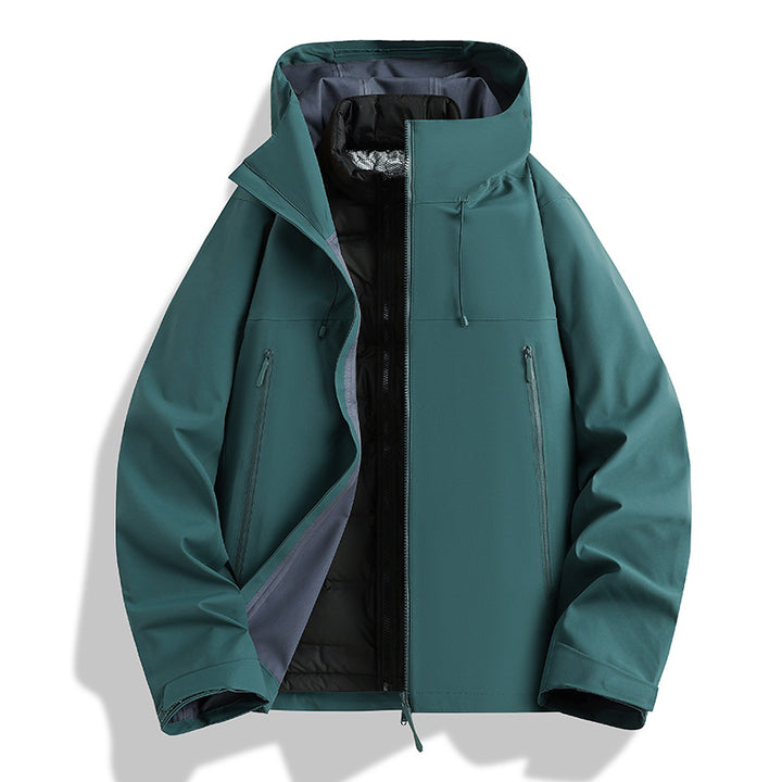 Men's Waterproof Softshell Outdoor Jacket with Adjustable Hood and Breathable Membrane Amarae