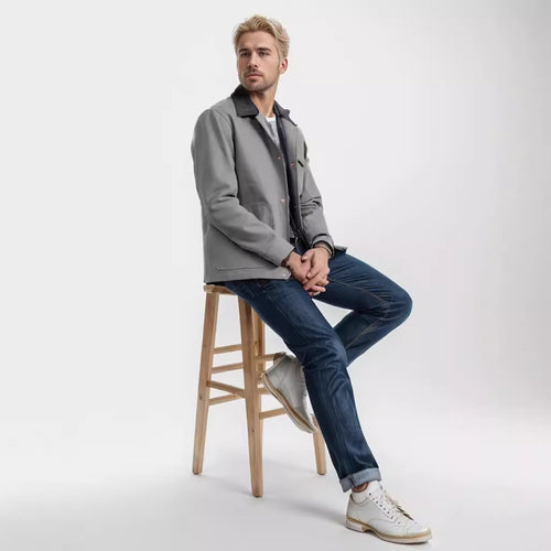 Casual men’s jacket in workwear style with practical pockets Amarae