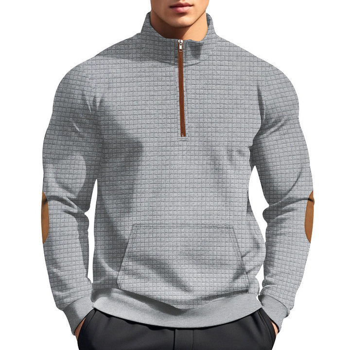 Men's sporty hoodie with half-zip and textured design Lune London