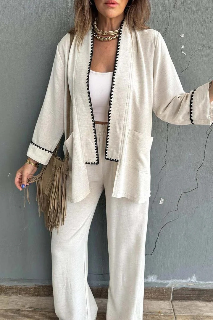 Veste élégante pour femmes avec ourlet contrastant Lune London