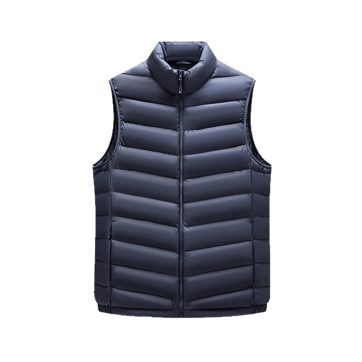 Men's Ultralight Quilted Vest with Down Look, Wind-resistant Shell and Stand-up Collar Amarae