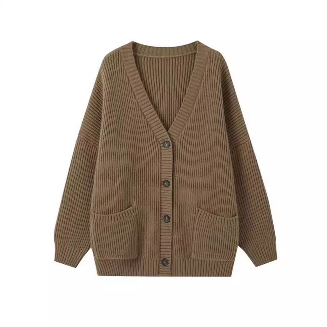 Chunky knit cardigan for women with pockets and soft cut Lune London