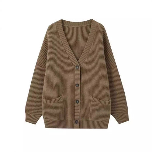 Chunky knit cardigan for women with pockets and soft cut Amarae