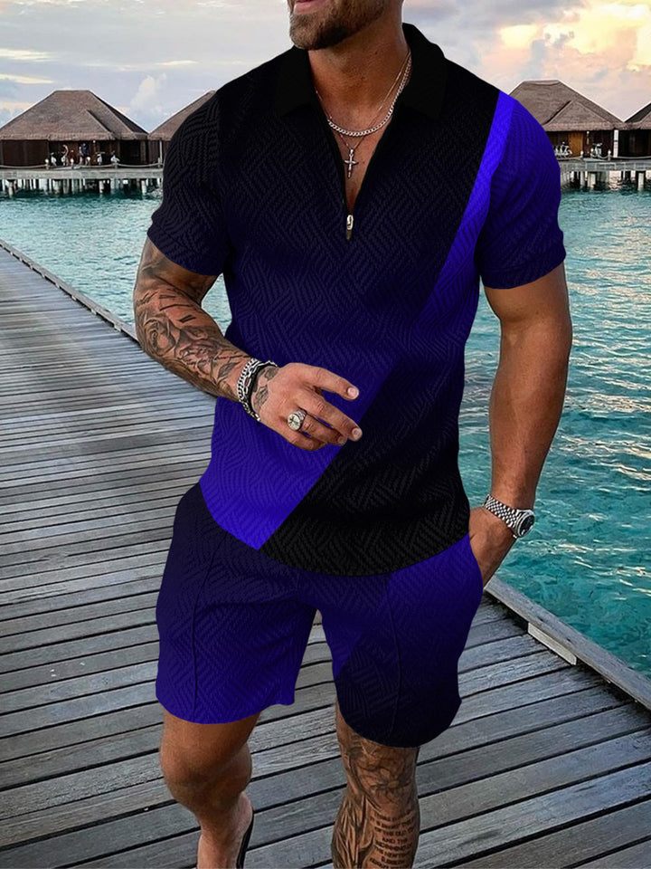 Men's Modern Chic Graphic Print Short Set