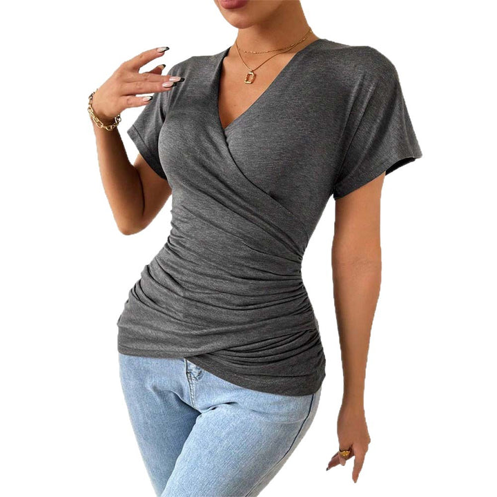 Tunique enveloppante pour femmes avec drapés flatteurs pour la silhouette et un élégant décolleté en V Chic & Stil