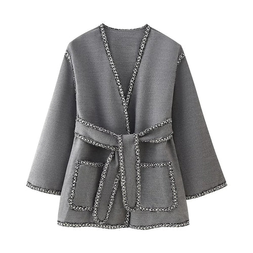 Casual cardigan for women with practical pockets and chic elegant laces Amarae
