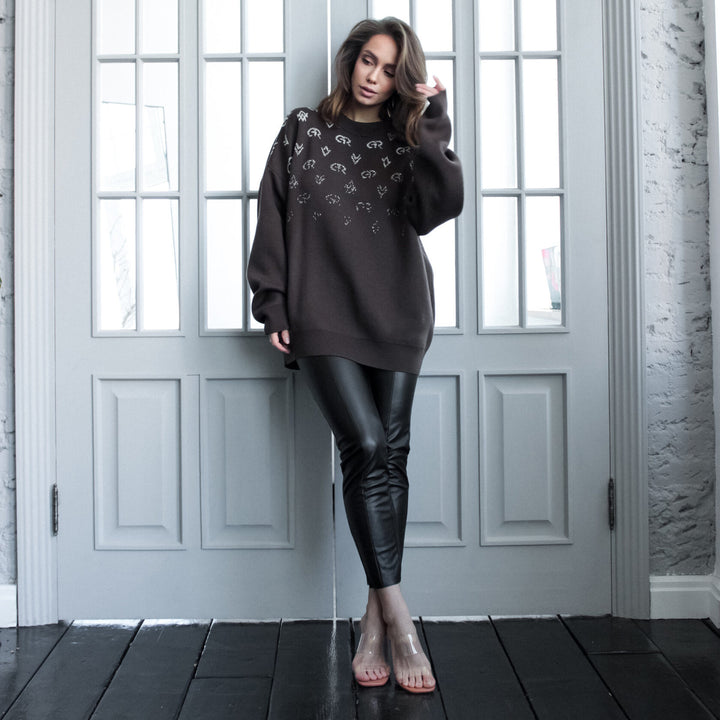 Oversized sweatshirt for women with creative inscription Lune London