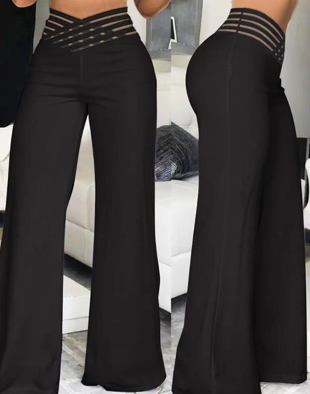 Wide leg pants for women with a trendy grid design Lune London