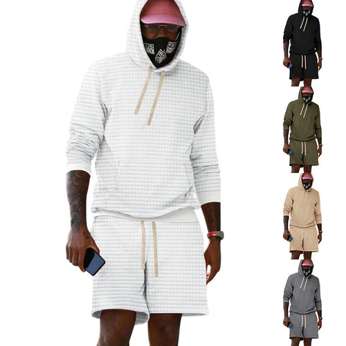Casual men's set with structured hoodie and shorts Amarae