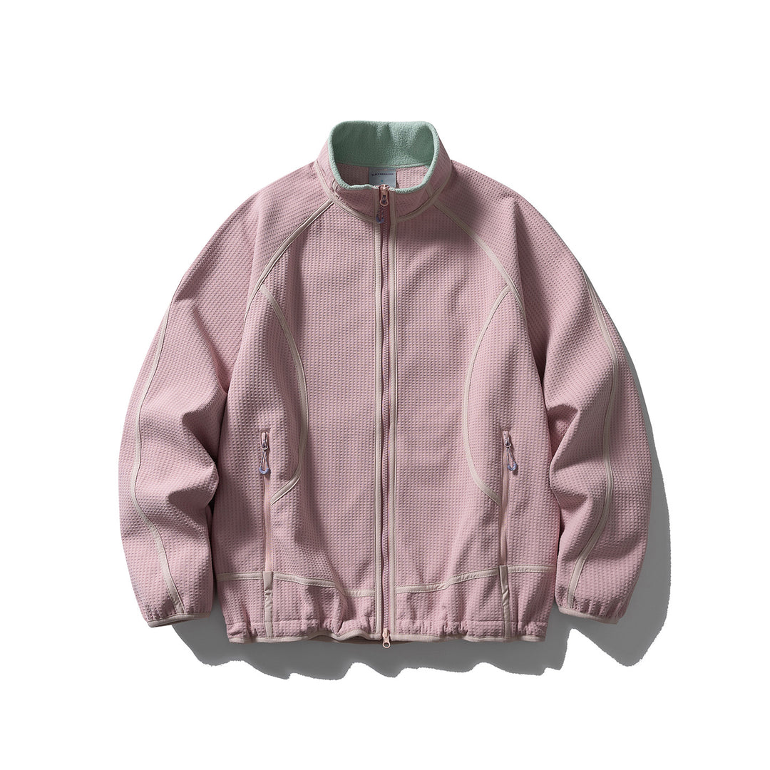 Unisex Structured Fleece Jacket with Zipper, Raglan Sleeves and Elastic Hem Amarae
