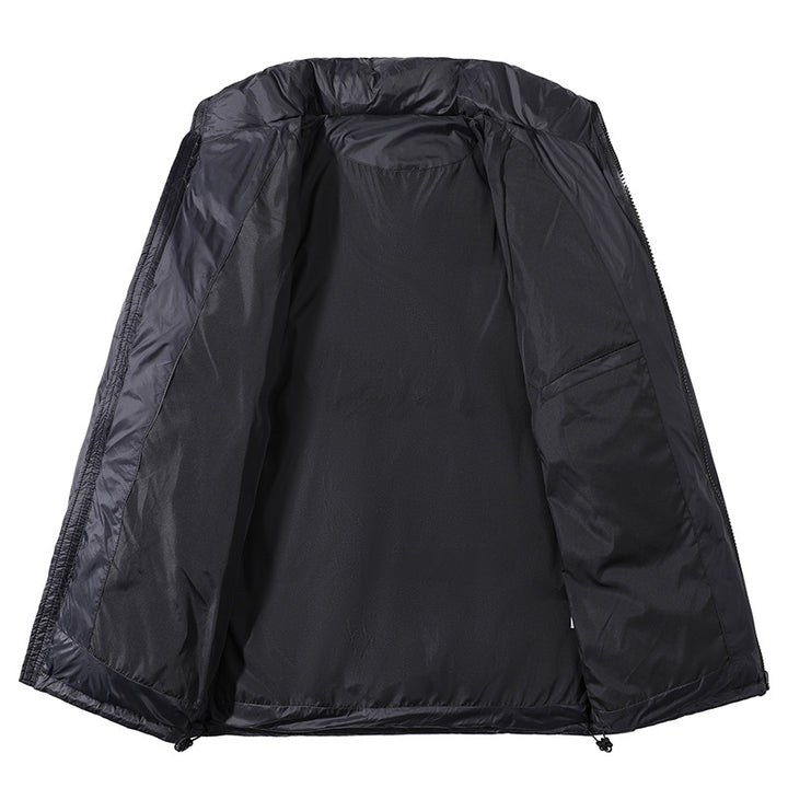 Men's insulated quilted thermo puffer jacket with stand-up collar and drawstring hem Amarae