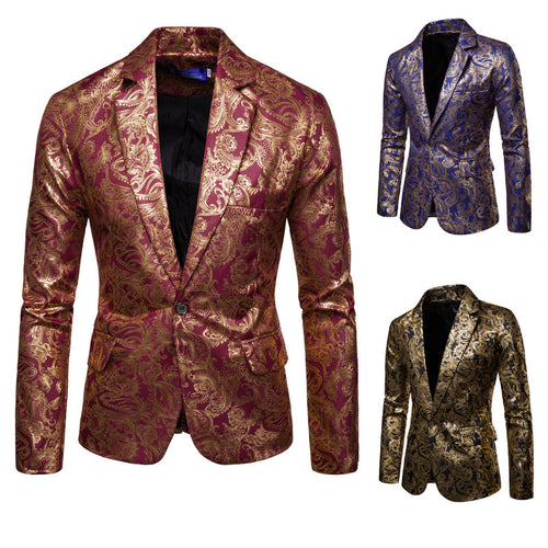 Exclusive men's sequin blazer with gold embellishments and a modern cut Amarae