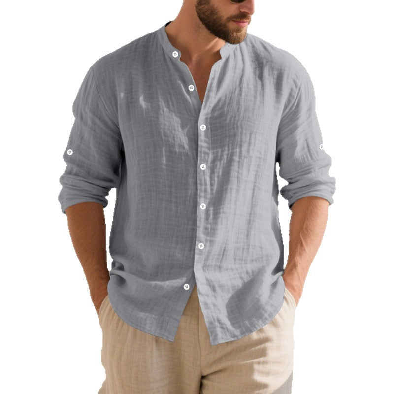Casual long-sleeve shirt for men with modern button details and a textured surface Lune London