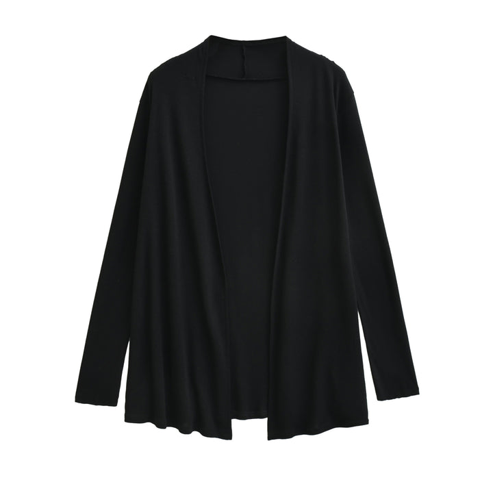 Women Open Flowing Jersey Cardigan with Waterfall Edge Amarae