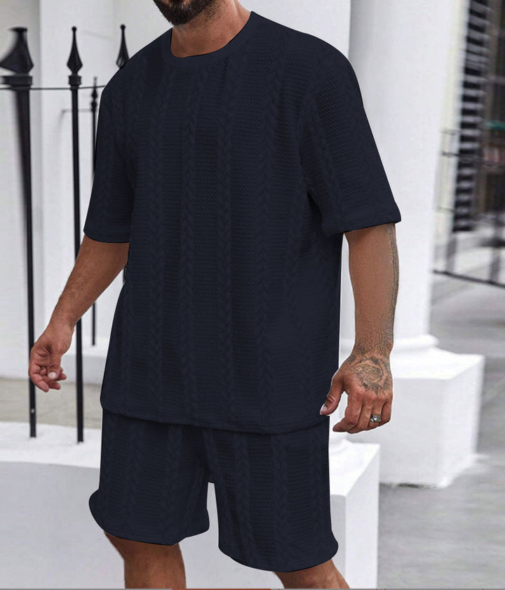 Men's comfortable knit set with cropped top and shorts Lune London