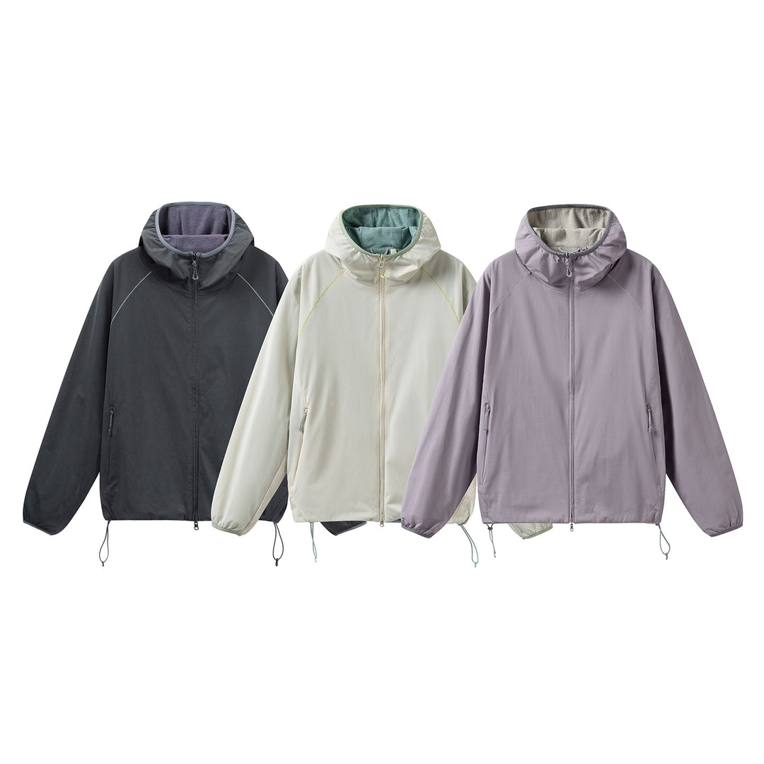Women's Lightweight Softshell Hoodie with Fleece Lining, Raglan Sleeves and Drawstring Hood