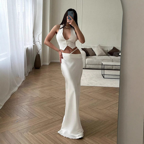 Ladies Elegant Maxi Dress with off-shoulder design and silky finish Amarae