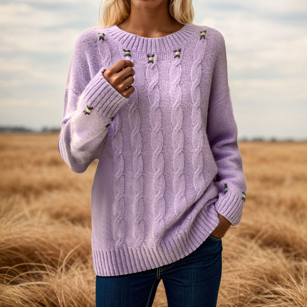 Knit sweater for women with a relaxed fit and exquisite details Lune London