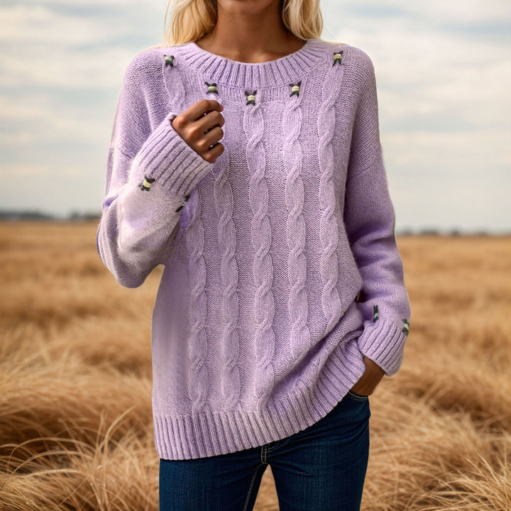 Knit sweater for women with a relaxed fit and exquisite details Lune London