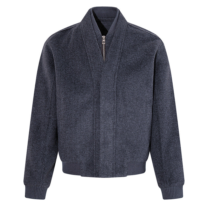 Women's short-cut bomber jacket with concealed zipper and ribbed cuffs Amarae