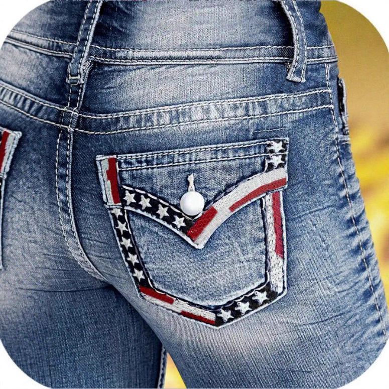 Women High-Waisted Cropped Skinny Jeans with Double Button and Vintage Wash Amarae