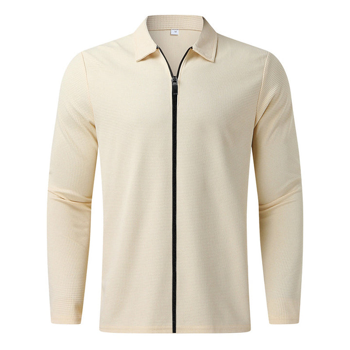 Men's long sleeve sports T-shirt with zipper and structured breathable design Lune London