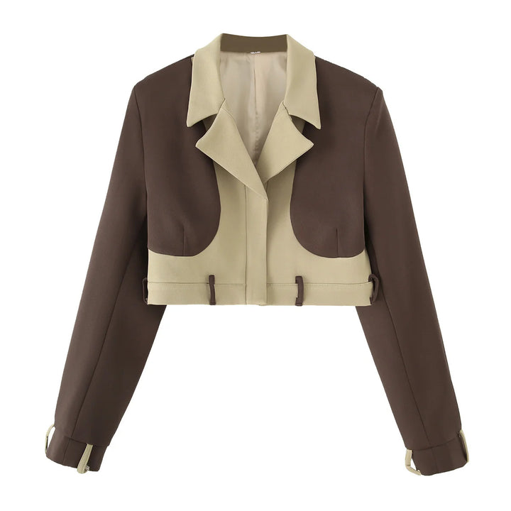 Cropped jacket for women and chic and stylish pants set