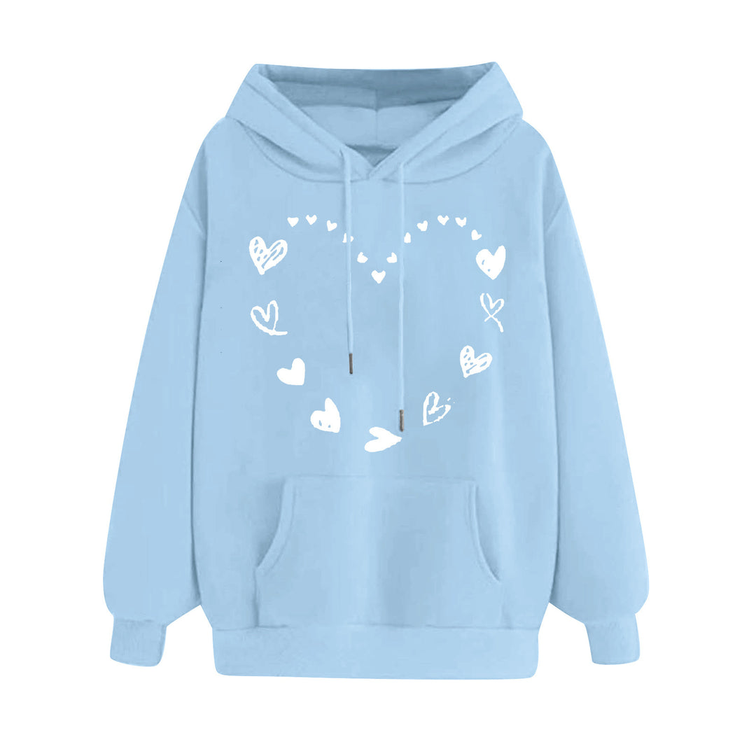 Women's hoodie with playful heart design and comfortable kangaroo pocket Lune London