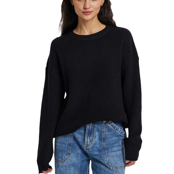 Ladies chunky knit sweater with relaxed fit and dropped shoulder seams Lune London
