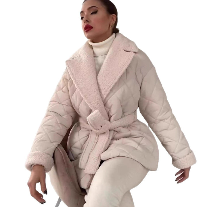 Ladies teddy jacket matte belt Lune London