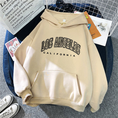 Women's hoodie with large Los Angeles lettering Chic & Stil