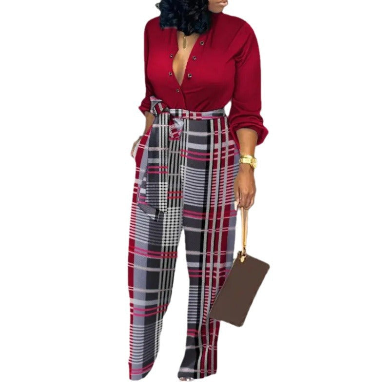 Women's Denim Jumpsuit with Fashionable Patchwork Design and Practical Pockets Lune London