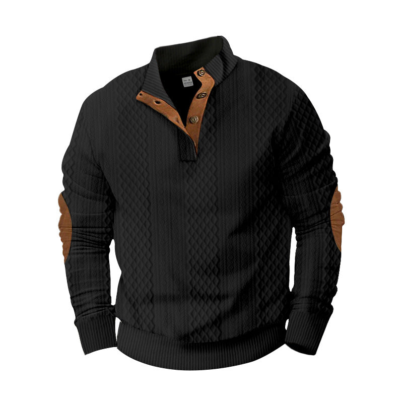 Trendy knitted sweater for men with a modern button design and a textured fabric Lune London