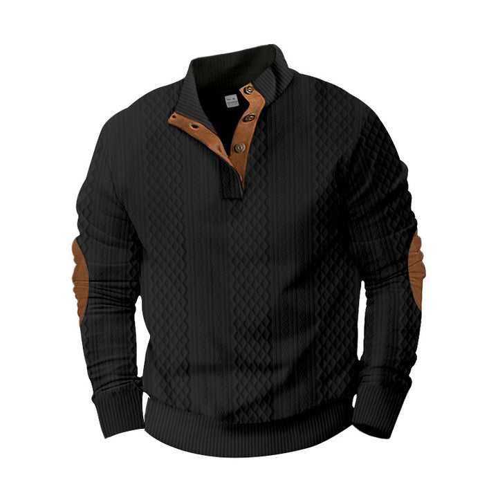 Trendy knitted sweater for men with a modern button design and a textured fabric Lune London