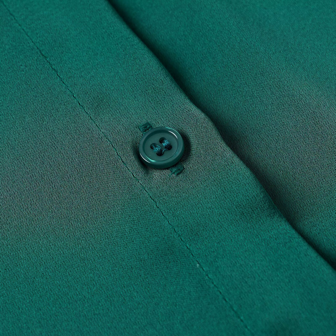 Ladies silk-like blouse with full button closure and wide collar Amarae
